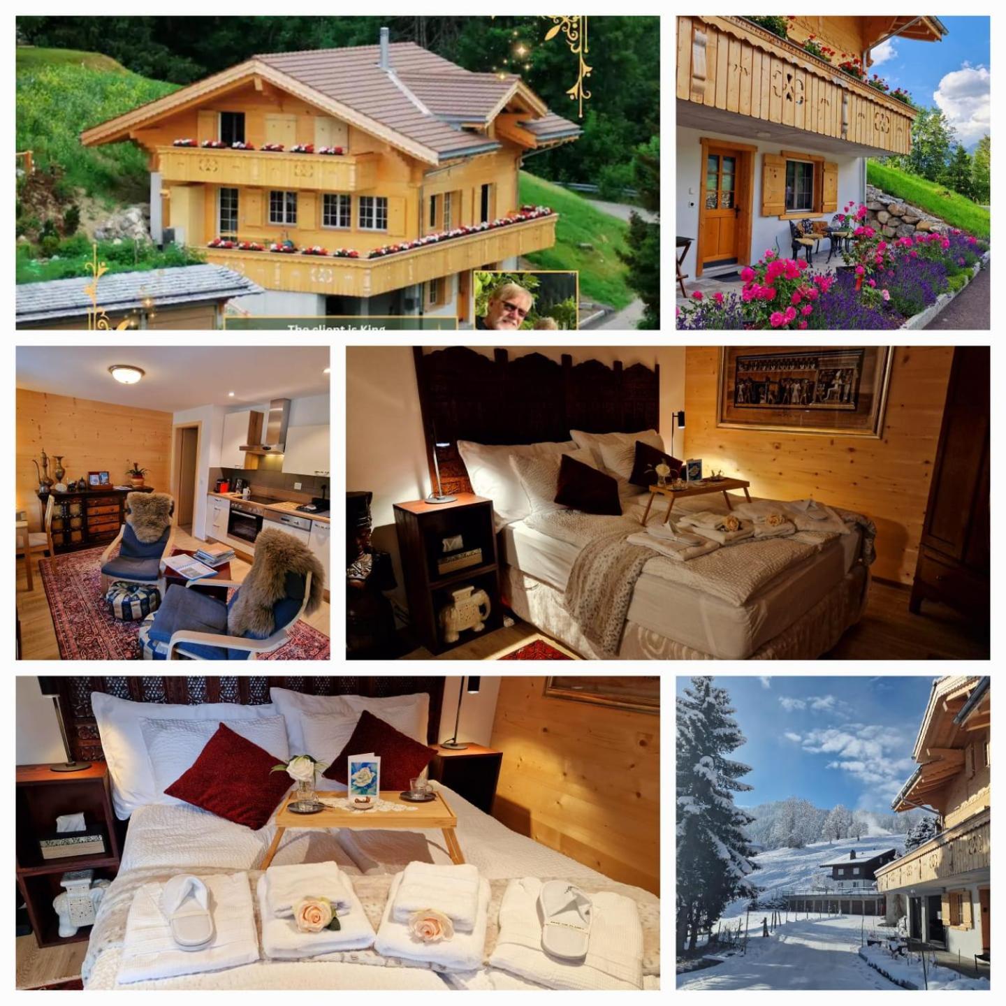 Large Deluxe Studio For 2 - Chalet Lovo Lenk Exterior foto